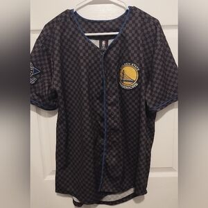 Golden State NBA Button Front Short Sleeve Jersey